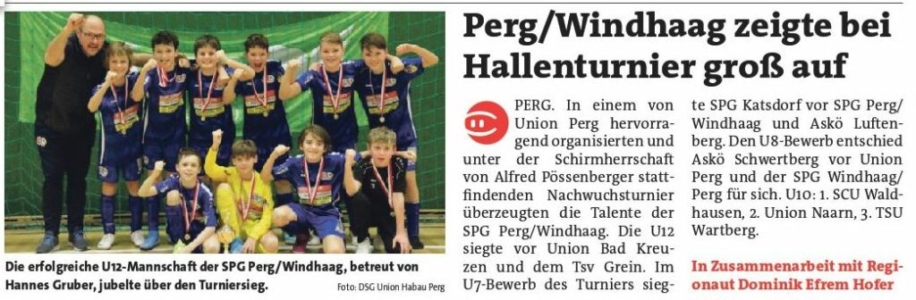 Medienspiegel Dezember 2022: Pössenberger Cup (Bezirksrundschau)