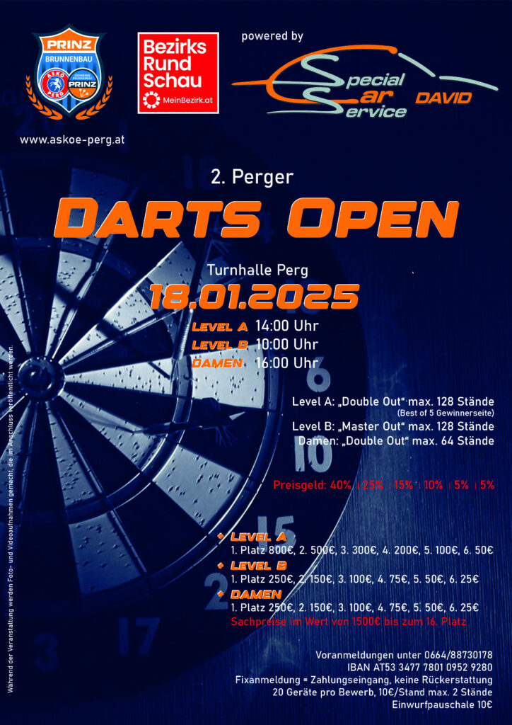 Save the Date - 2. Perger Darts Open