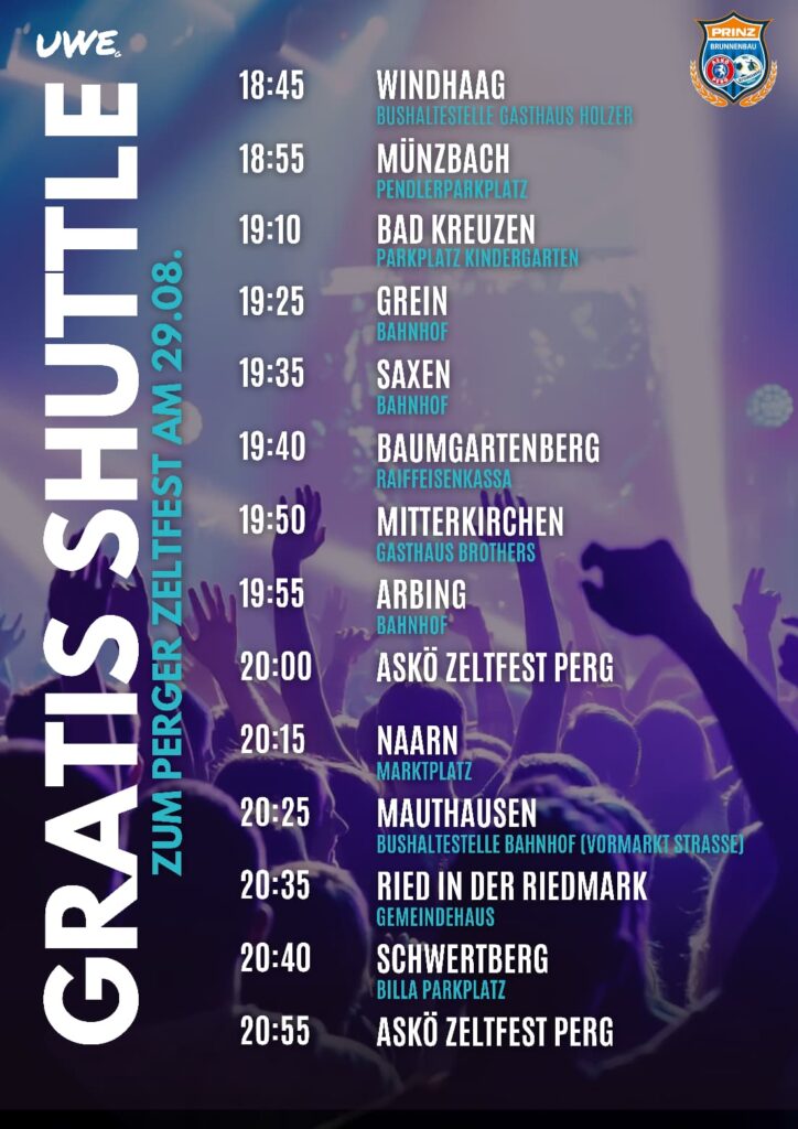 Shuttle-Plan Perger Zeltfest 2026